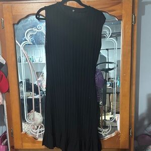 Elegant Black Pleated Mini Dress